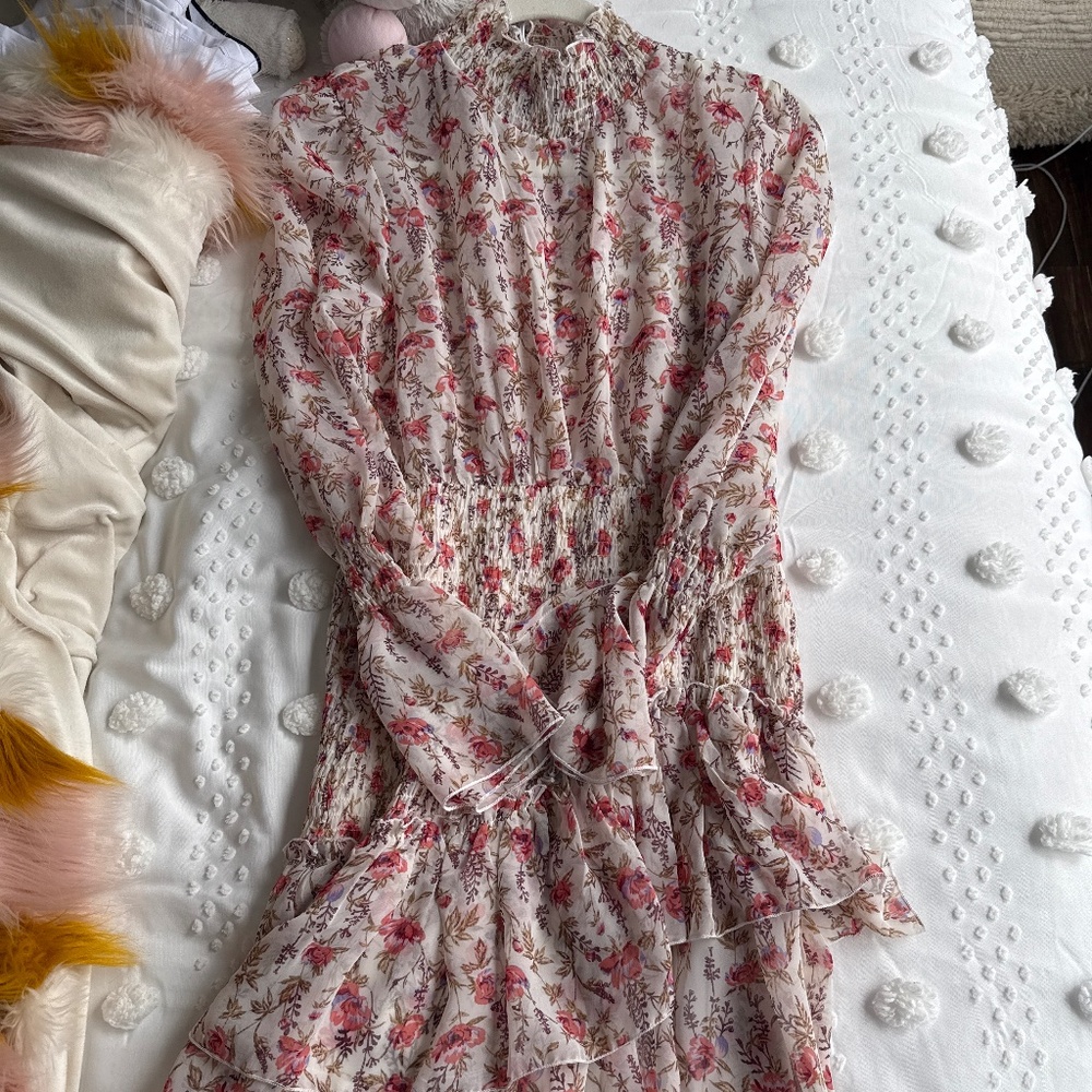 Floral Long Sleeve Princess Polly Mini Dress